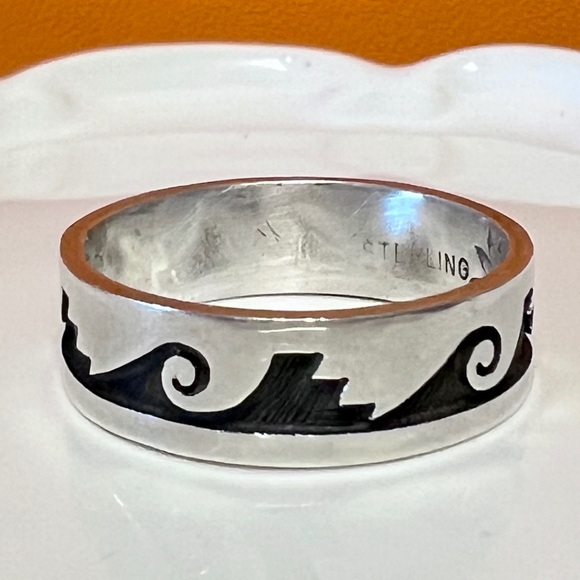 Other - Hopi Native American Guy Josytewa Signed Overlay Sterling Silver Ring Men Unisex